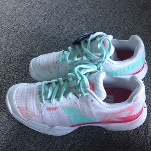 Women’s Babolat Jet Mach II White/Pink - size 8.5